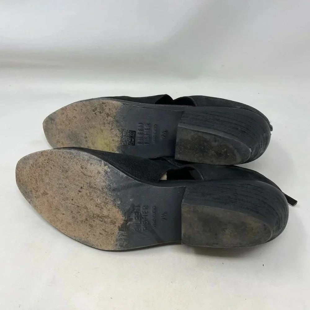 Eileen‎ Fisher Lisbon Cut Out Nubuck Bootie Black Size 7.5